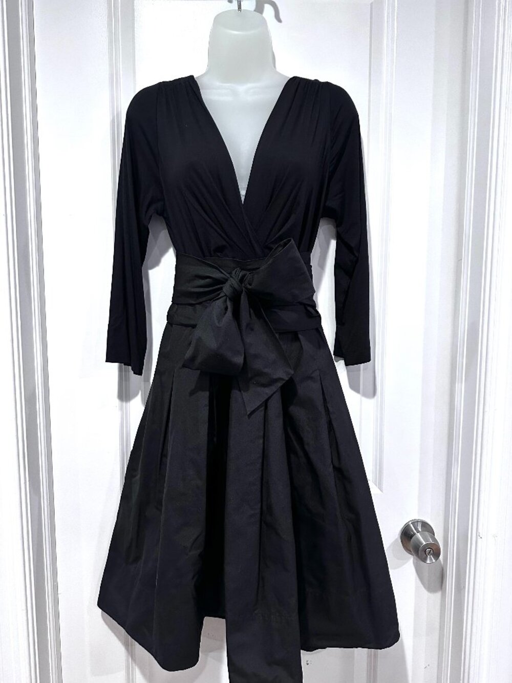 DKNY Black 3/4 Sleeve Cocktail Dress, Size 14